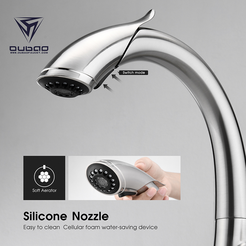 Luxury Home Faucet Single Handle Pull Down Kitchen Faucet With Ceramic Cartridge