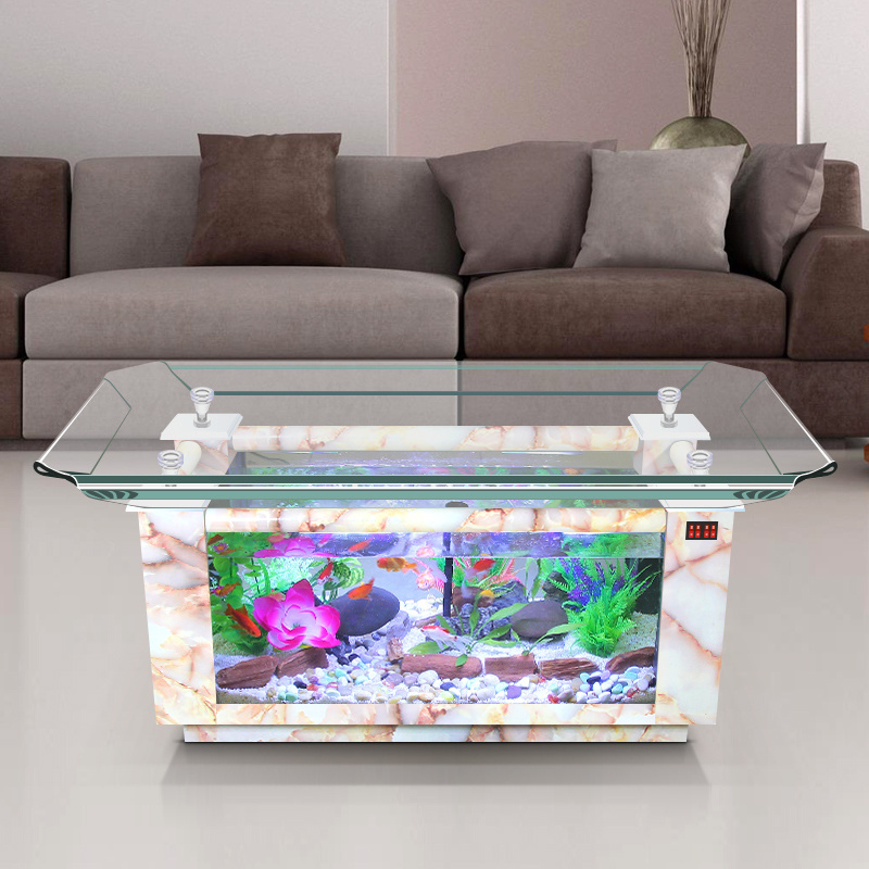 Turtle goldfish bowl tea table fish bowl aquarium bottom filtration 1.2m 1m 1.5m custom Factory price customized spot