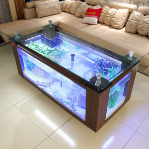 Turtle goldfish bowl tea table fish bowl aquarium bottom filtration 1.2m 1m 1.5m custom Factory price customized spot