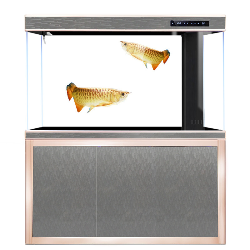 Large fish tank glass aquarium living room dragon fish tank 1.2m 1.5m 1m 3M aluminum alloy bottom cabinet bottom filter