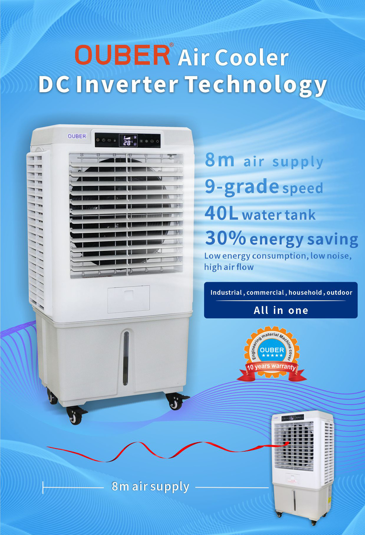 Dubai plastic body portable air cooler evaporative cooling desert water air cooler