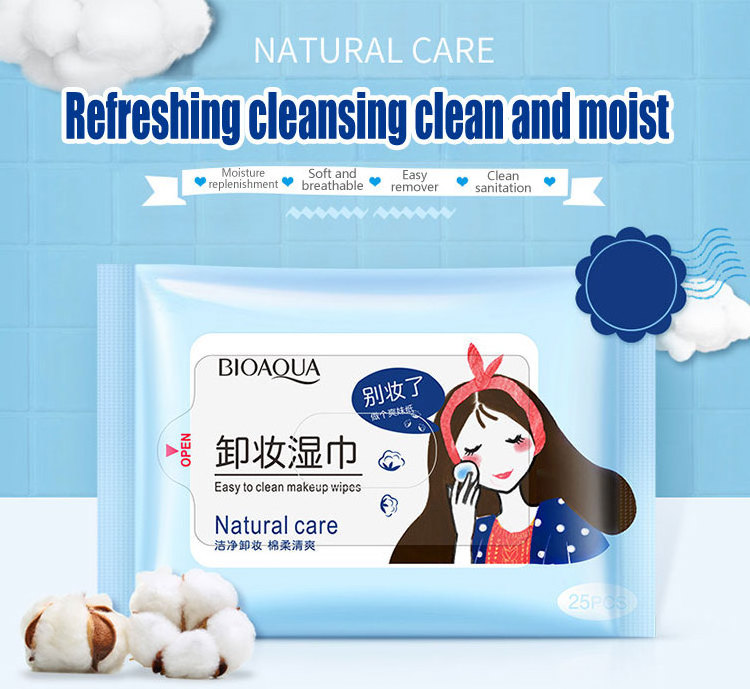 wholesale bioaqua face care product remover cotton pads makeup wet wipes for beauty