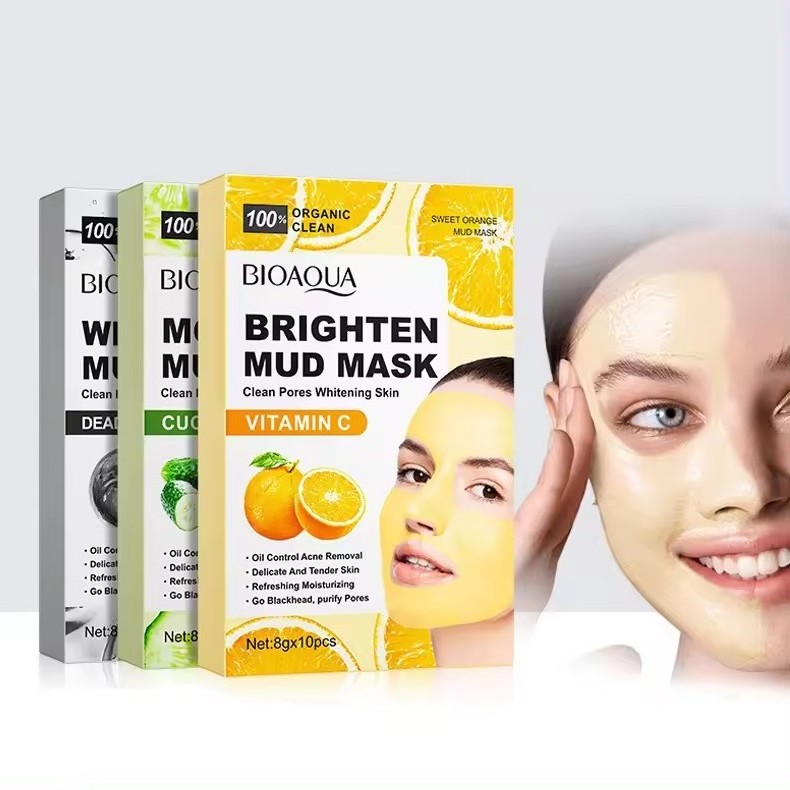 OEM BIOAQUA Natural Clay Mask Dead Sea Mineral Vitamin C Mud Facial Cleansing Face & Body Beauty Product