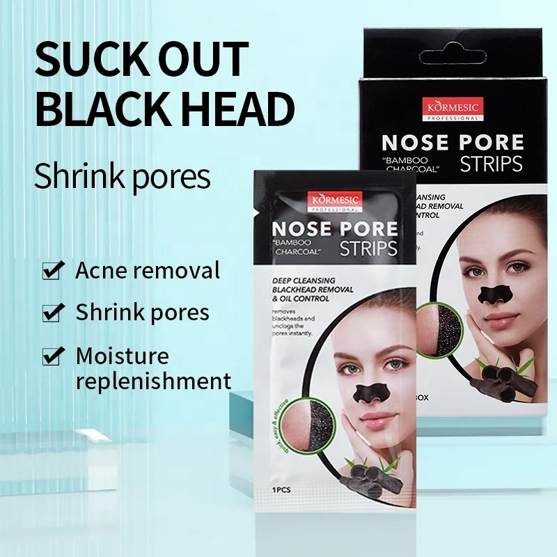 OEM private label bamboo charcoal Remove Blackheads Acne Nose Pore Strips Deep Cleansing Nose Acne Mask Strips Nose Pore Strips