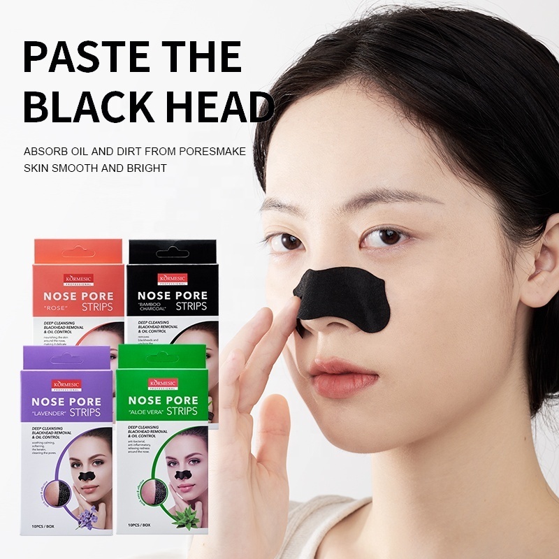 OEM private label bamboo charcoal Remove Blackheads Acne Nose Pore Strips Deep Cleansing Nose Acne Mask Strips Nose Pore Strips