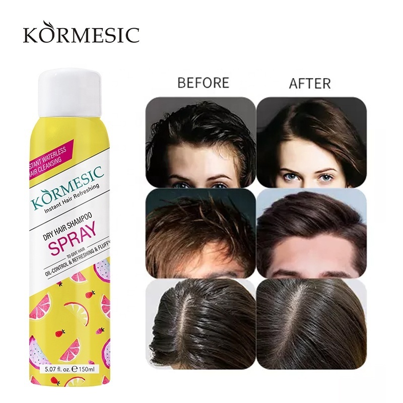 KORMESIC Private Label OEM &ODM 150ml Natural Hair dry shampoo spray no water required revitalize dull lifeless Hair