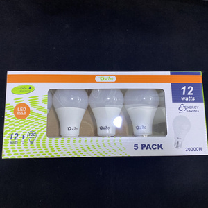 2 years warranty high quality LED lighting A60 9W LED bulb 12W LED lamp in 5pcs pack