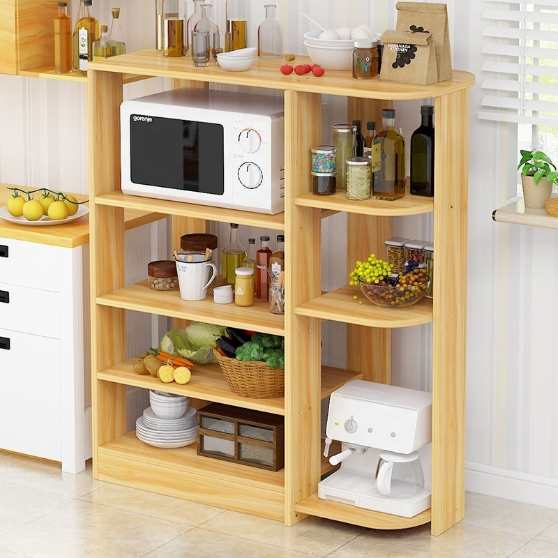 Wooden Kitchen Rack Unit Storage Microwave oven Stand, Storage Freestanding Unit Corner Shelves Unit