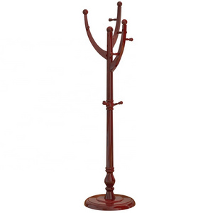 Wooden Coat Hat Floor Stand Hanger Cloth Jacket Rack Bag Storage Clothes Tree Garment Rack