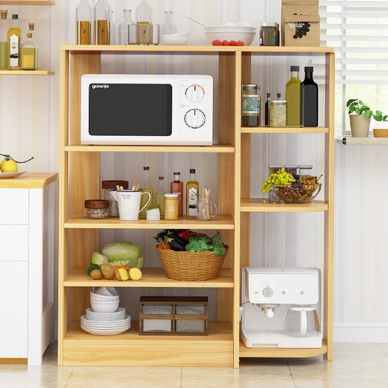 Wooden Kitchen Rack Unit Storage Microwave oven Stand, Storage Freestanding Unit Corner Shelves Unit