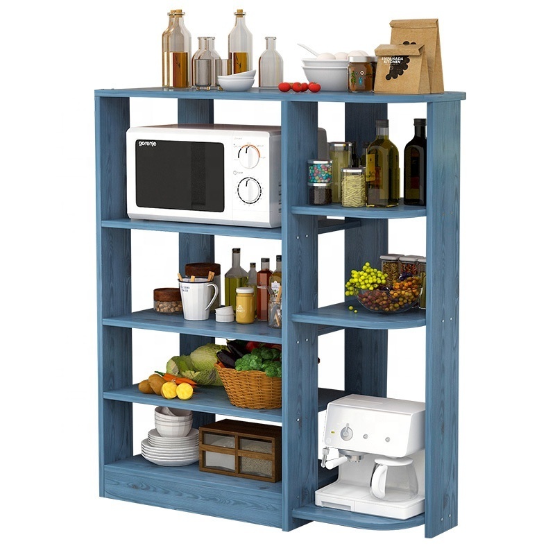 Wooden Kitchen Rack Unit Storage Microwave oven Stand, Storage Freestanding Unit Corner Shelves Unit