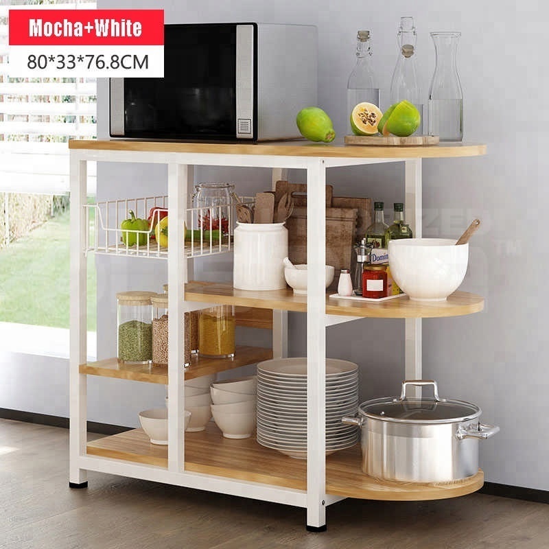 Modern Microwave Oven Rack Shelves Stand Home Kitchen Storage Space Saver Steel