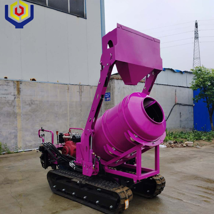 CE EPA Approved Mini Concrete Mixer Truck 1000L rubber crawler concrete mixer