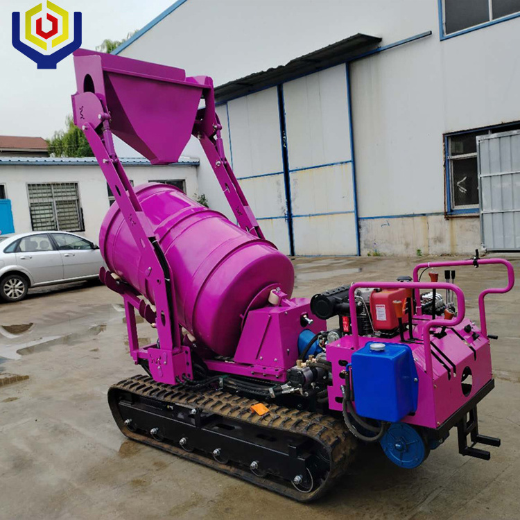 CE EPA Approved Mini Concrete Mixer Truck 1000L rubber crawler concrete mixer