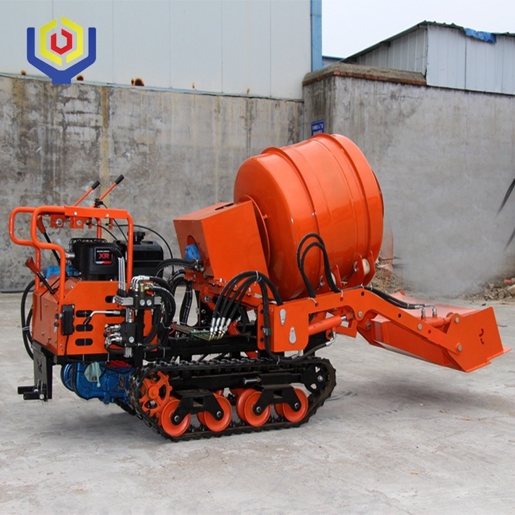 Rubber crawler Tracked dumper cement mixer for sale