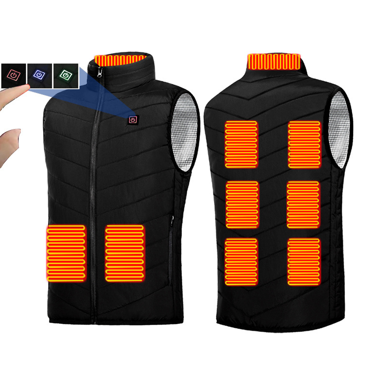 Custom Logo Hot Sell Battery Heated Vest For Women Mens Winter Warm USB Recharchable Safety Heating Zones Heat Vest Jacket