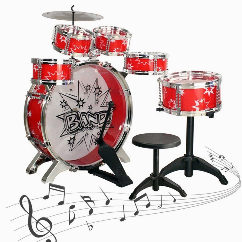 Kids' Drum & Percussion12 Piece Kids Jazz Set 6 Musical Instruments Drums Toy Musical Instrument