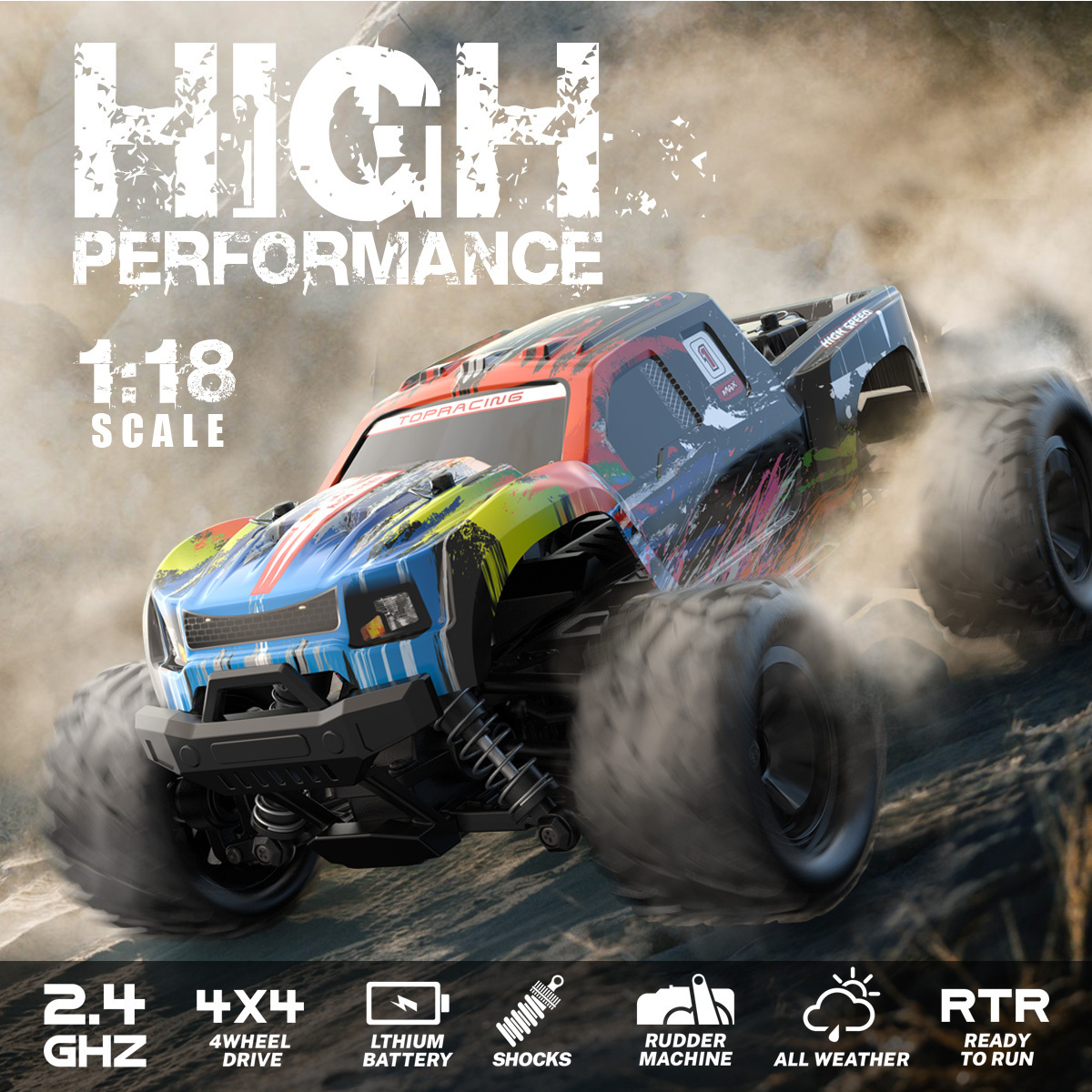 Remote Control Rock Crawler 4wd Full-Size Professional Off-Road Drift Car Wireless Remote Control Toy High Speed Rc Car