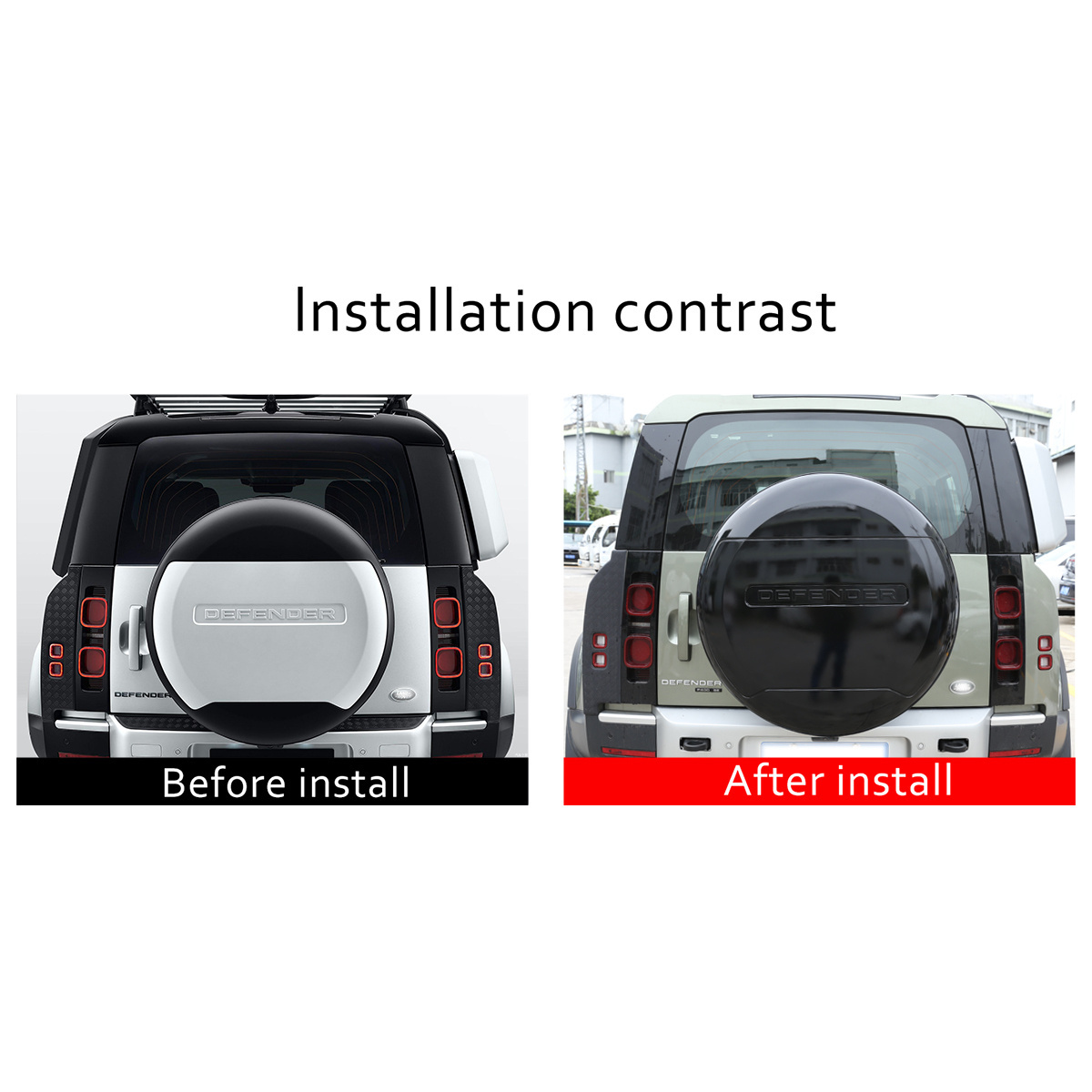 For LR Defender 110 130 2020 Car Rear Spare Tire Protective Cover Spare Wheel Covers Car Exterior Accessories