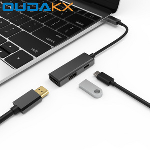 portable USB EXTEND USB C To HDMI 4K USB3.0 PD 3 in 1 Hub Type C 3 in 1 for macbook Adapter For Laptop PC docking station