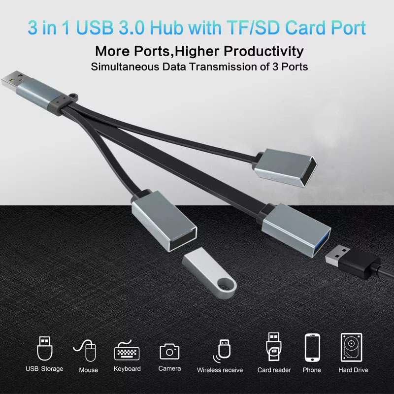 Aluminum USB Hub USB A Hub 3 0 2.0 Multi Function Adapter 3 in 1 for Mac book OEM dock station