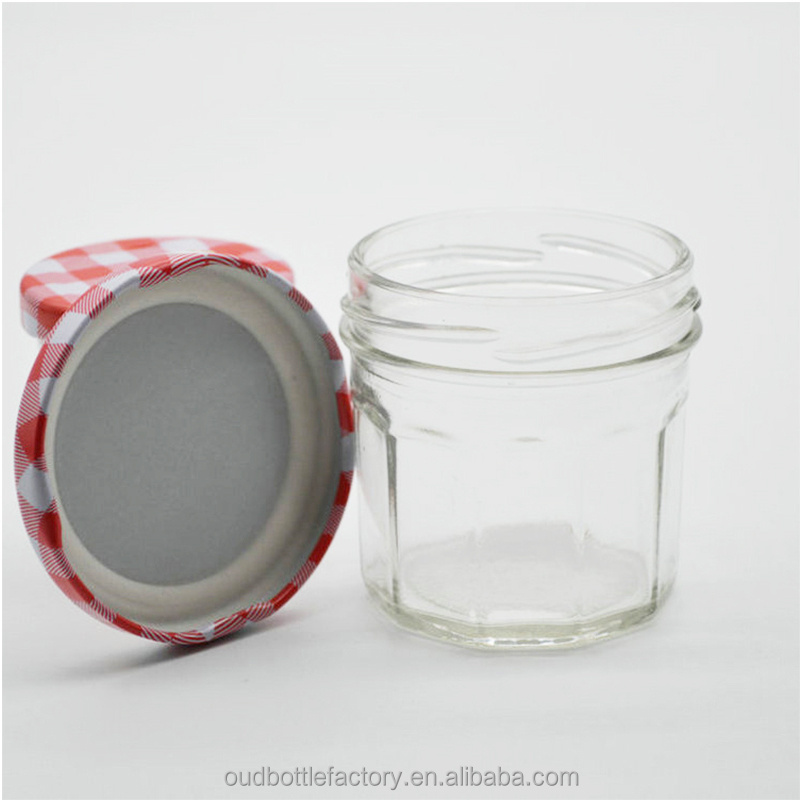 Customized 200ml Round Food Storage Canning Glass Mason Jar Glass Jam Jar Pot De Confiture En Verre Glass Jar With Metal Lid