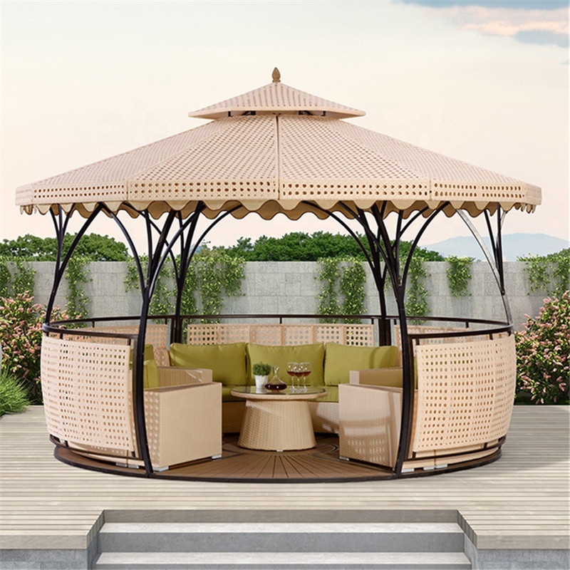 Factory Price Hot Sale Gazebo Sale Wood Gazebo Round Bamboo Wicker Gazebo 430cm