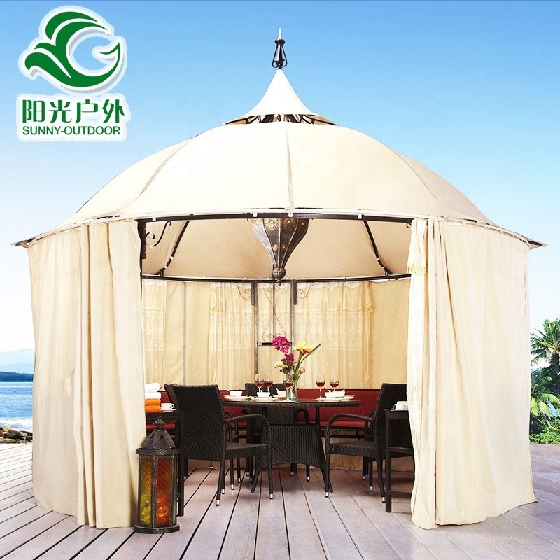 Modern Elegant Best Selling Hexagonal  Windproof And Waterproof Gazebo With Curtains Outdoor Party Tent Gazebos