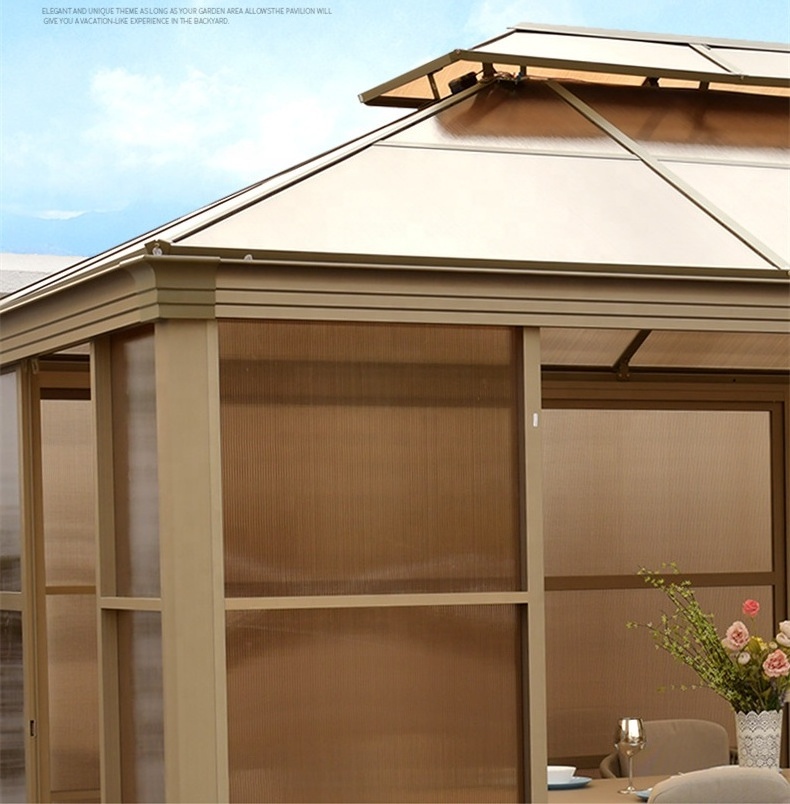 2022 New Design Outdoor Patio House Gazebo Aluminum Frame Garden Shade 300*400cm