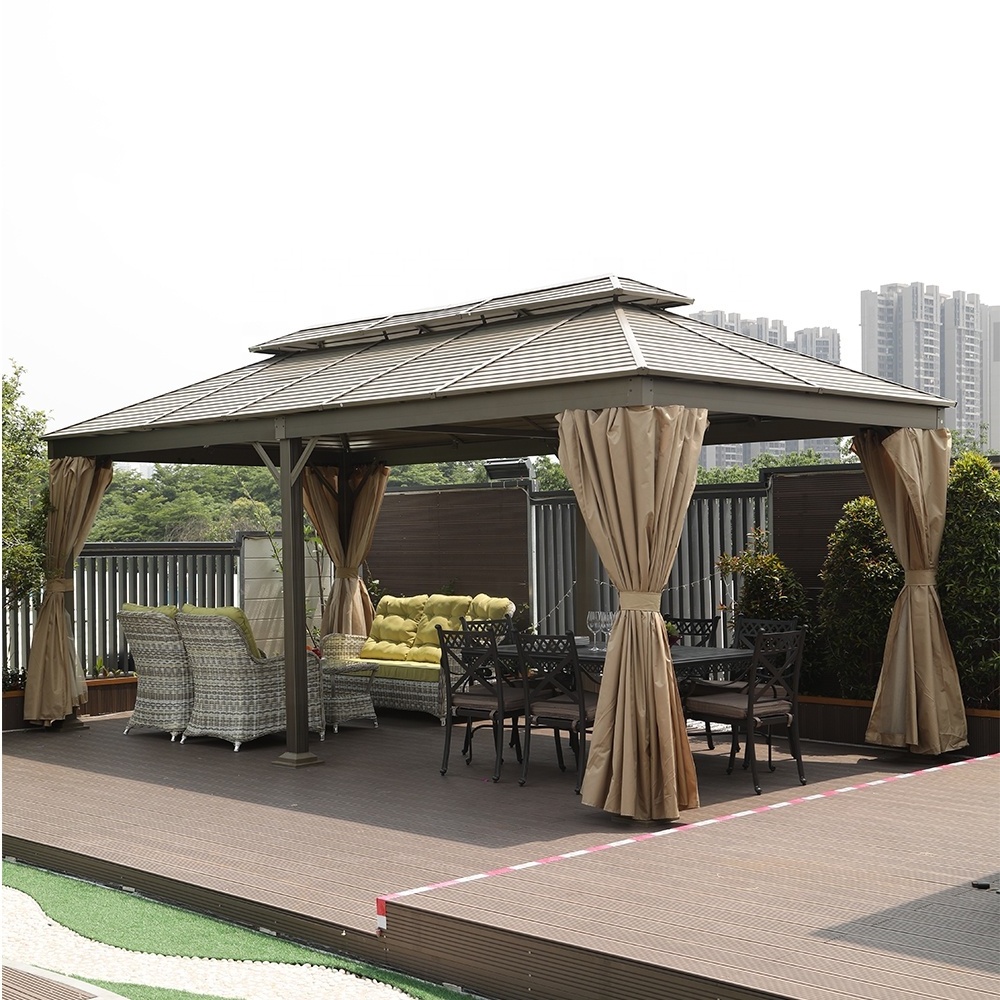 Garden Sunshade Party Tent Aluminum Gazebo with Curtain 3*3m/3*4m/3.6*5m/3*6m