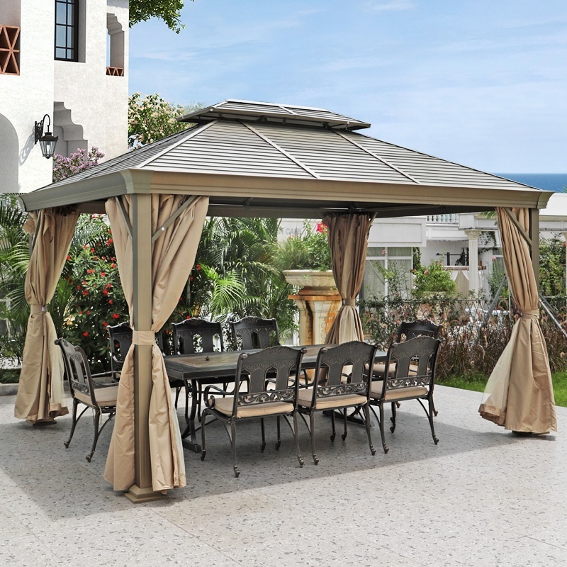 Garden Sunshade Party Tent Aluminum Gazebo with Curtain 3*3m/3*4m/3.6*5m/3*6m