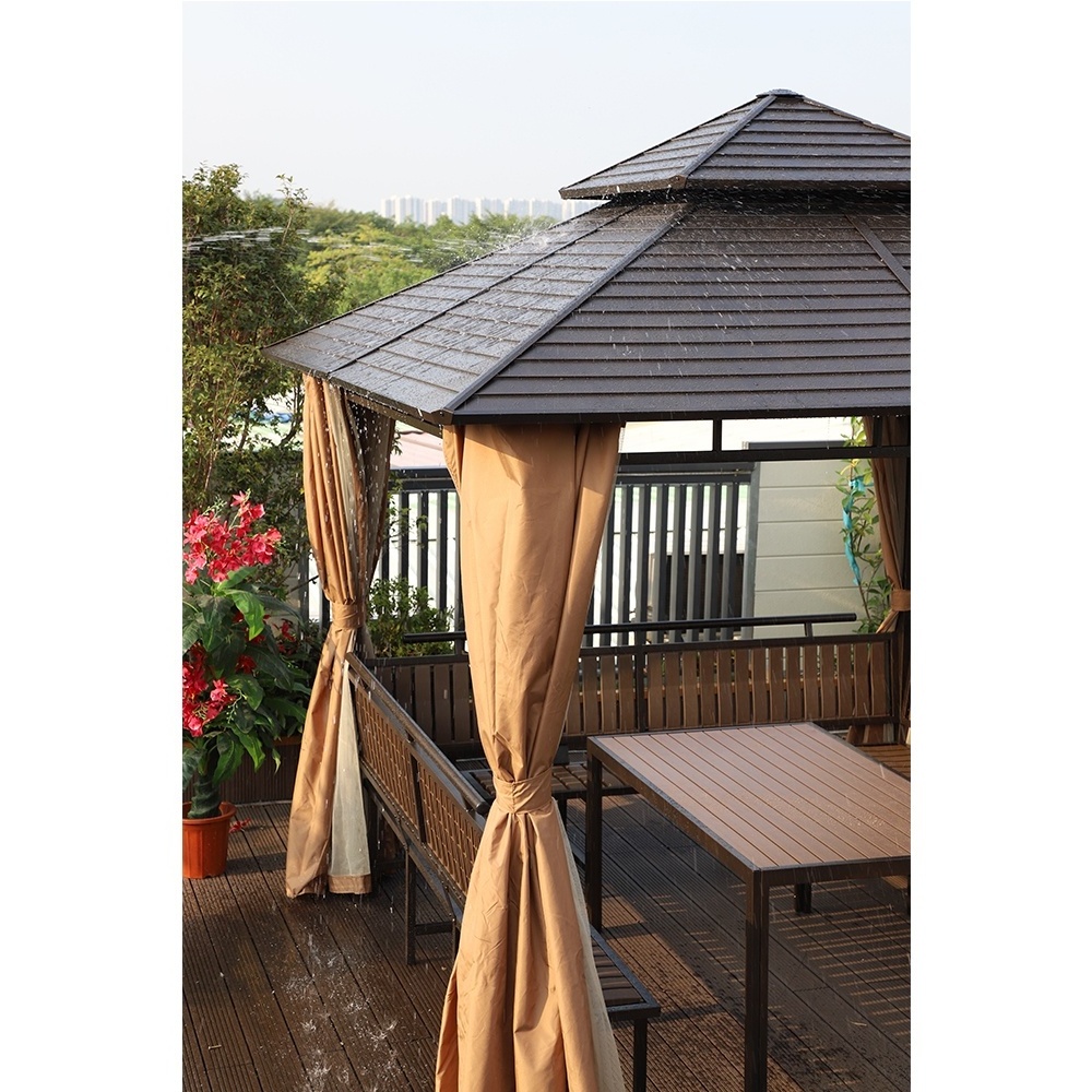 3*3M Backyard Gazebo with Table and Seat Metal Tent Wholesale Price