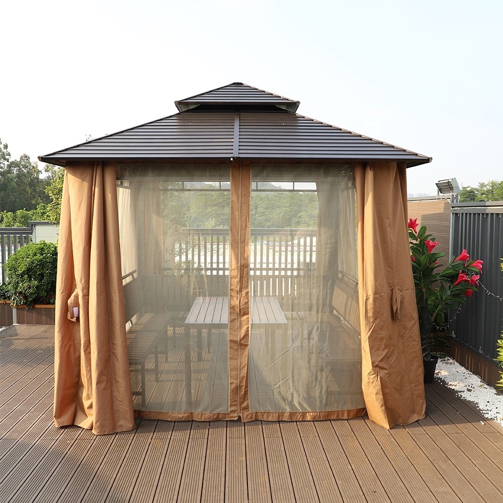 3*3M Backyard Gazebo with Table and Seat Metal Tent Wholesale Price