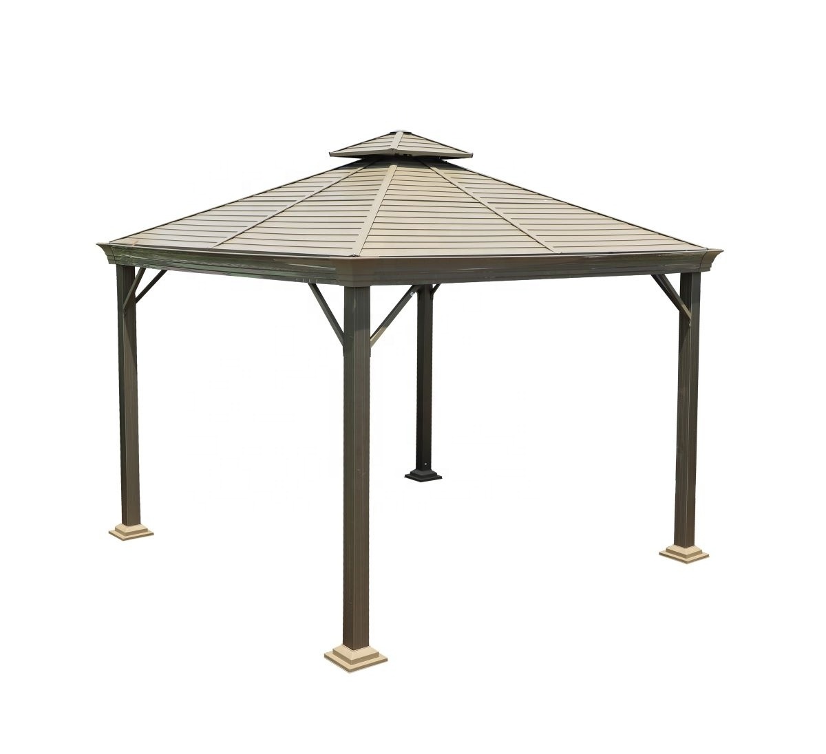 2023 Hot-sale 300*300cm double top roof gazebos modern gazebo aluminium high quality gazebos tent with curtain and mosquito net