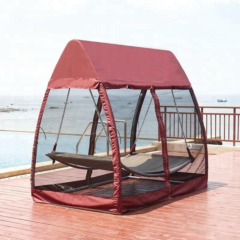 iron swing bed with mosquito net waterproof canopy hammock hanging bed