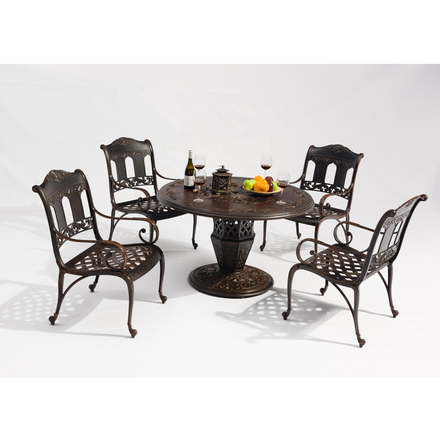 Garden Classics Patio Furniture Cast Aluminum Dining Set Luxury Furniture