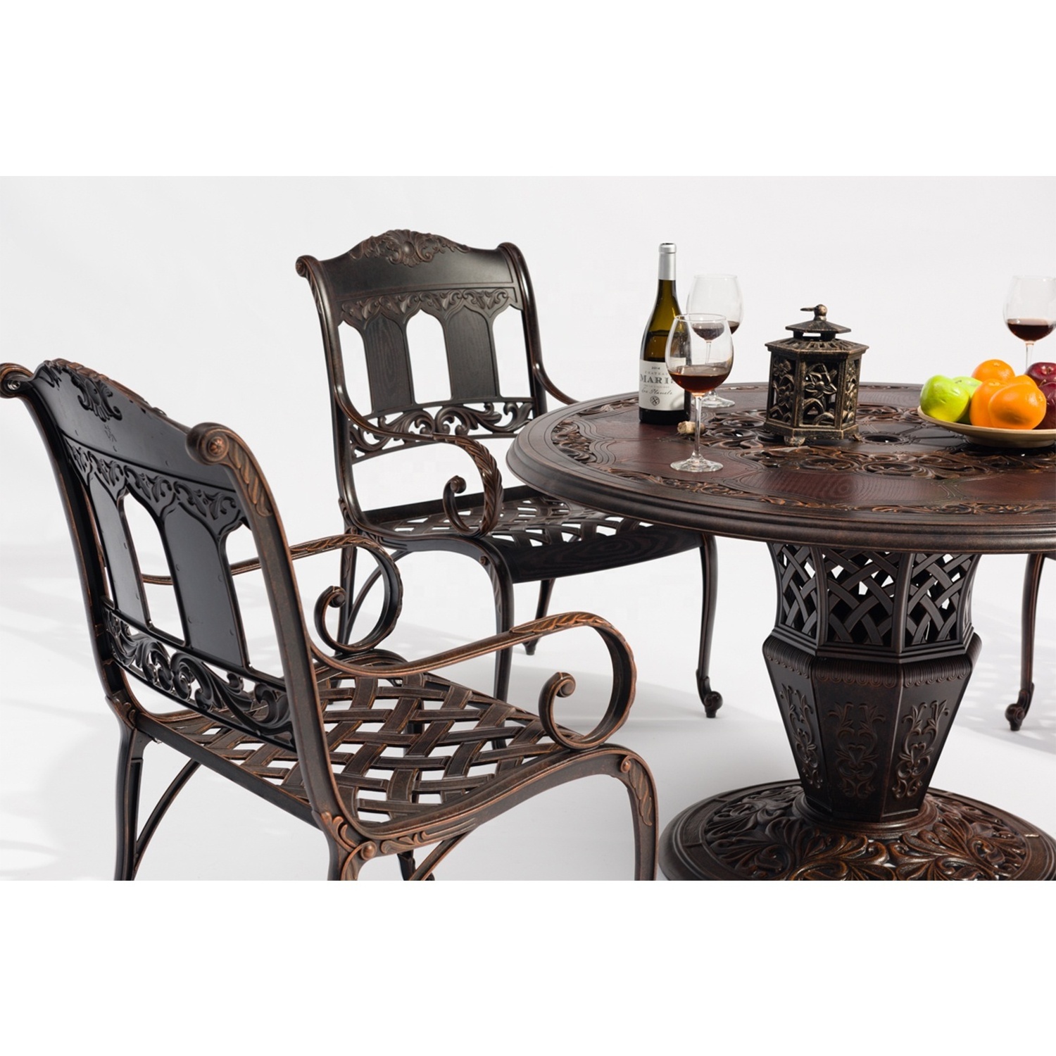 Garden Classics Patio Furniture Cast Aluminum Dining Set Luxury Furniture