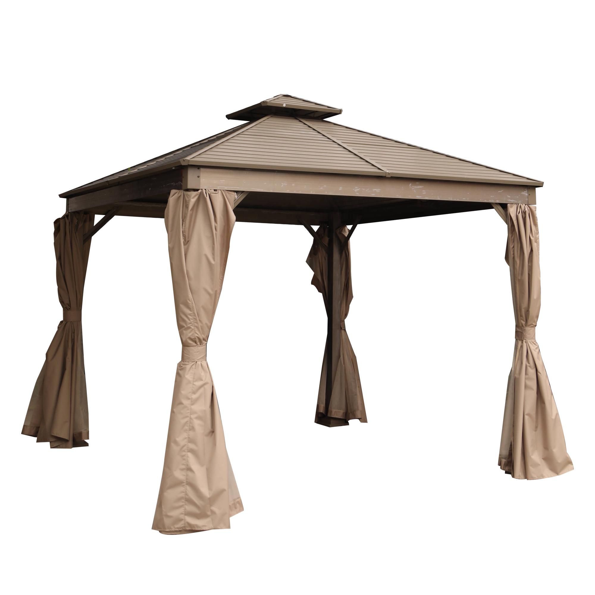 Factory Price High Quality Aluminum Gazebo with Curtain and Net for Garden Shade 3*3m/3*4m