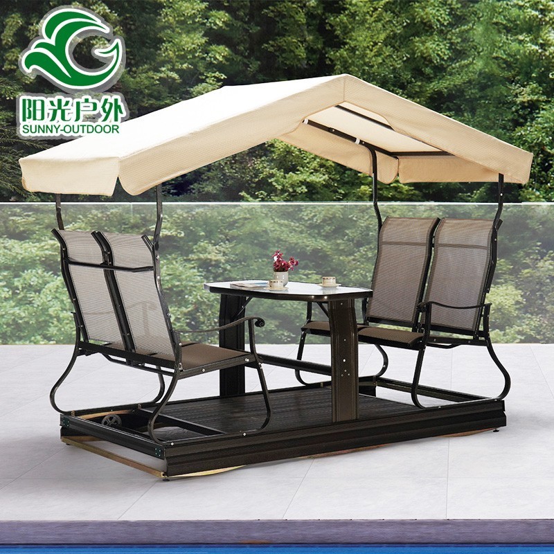 Hot selling new designs patio garden 4 seats swing rocking chair for adults