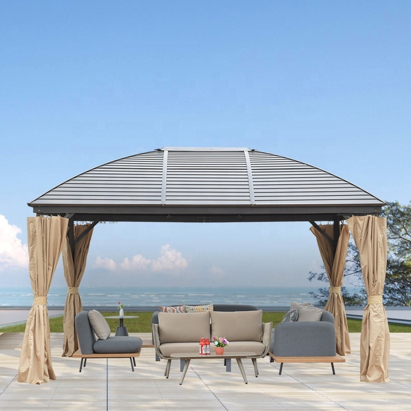 2022 Hot sale 300*400 cm Outdoor aluminum gazebo Outdoor gazebo canopy Hard roof galvanized metal sheet patio tent gazebo