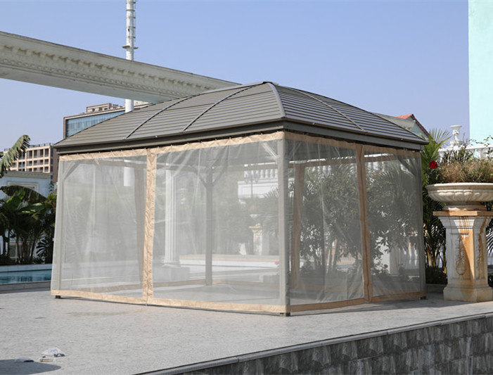 2022 Hot sale 300*400 cm Outdoor aluminum gazebo Outdoor gazebo canopy Hard roof galvanized metal sheet patio tent gazebo