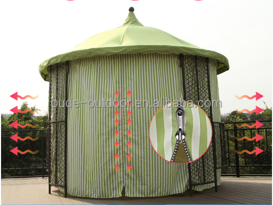 outdoor metal gazebo canopy round large rattan tent 3.5m waterproof curtain cheap price