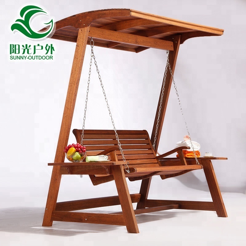 Patio Furniture Wooden Swing Set Outdoor Wooden Garden Swings For Adults