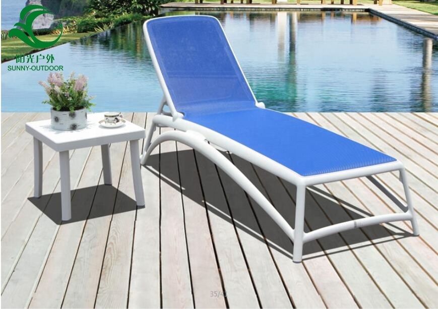 Swimming Pool Furniture  Plastic Lounger Chair Outdoor Folding  Lounger  Sunbed