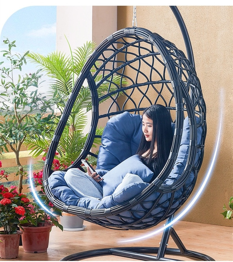 New Hot-selling Egg Swing Chair Hanging Chair With Round Rattan Garden Swing Chair  for Outdoor and Indoor