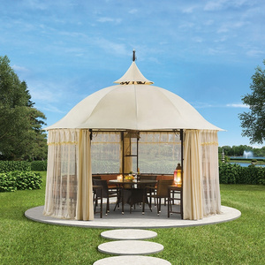 Diameter 400CM Garden Luxury Gazebo with Seating and Cushion / Mosquito Net / Curtain