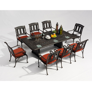 Garden Classics Patio Furniture Cast Aluminum Dining Set Luxury Furniture