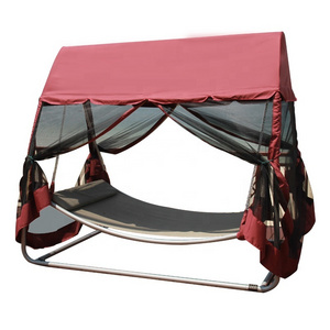 iron swing bed with mosquito net waterproof canopy hammock hanging bed