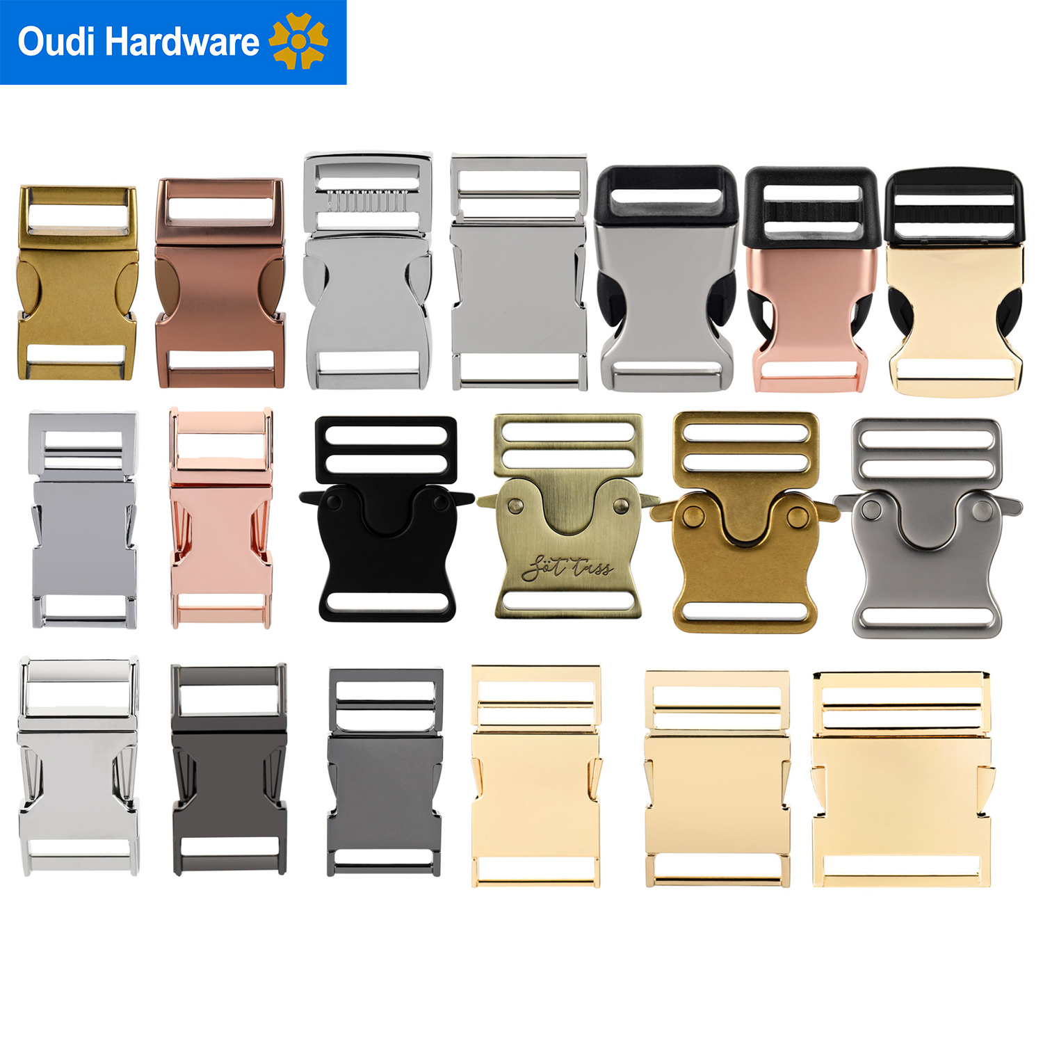 Wholesale 20mm Metal Side Quick Release Buckle plastic buckles bags with strap