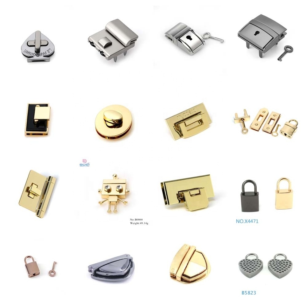 Hardware Luxury Zinc Alloy Push Metal Bag Lock For bag